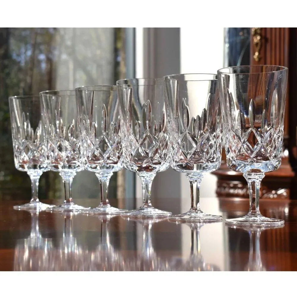 Set of 6 Vintage Gorham Crystal King Edward Iced Tea Glasses - With Original Box